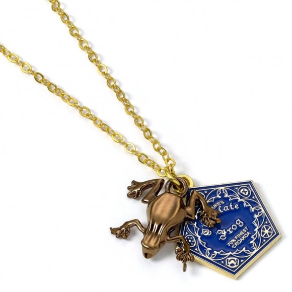 New Harry Potter Chocolate Frog Wizard Necklace Gold Plated (England) - Picture 1 of 5